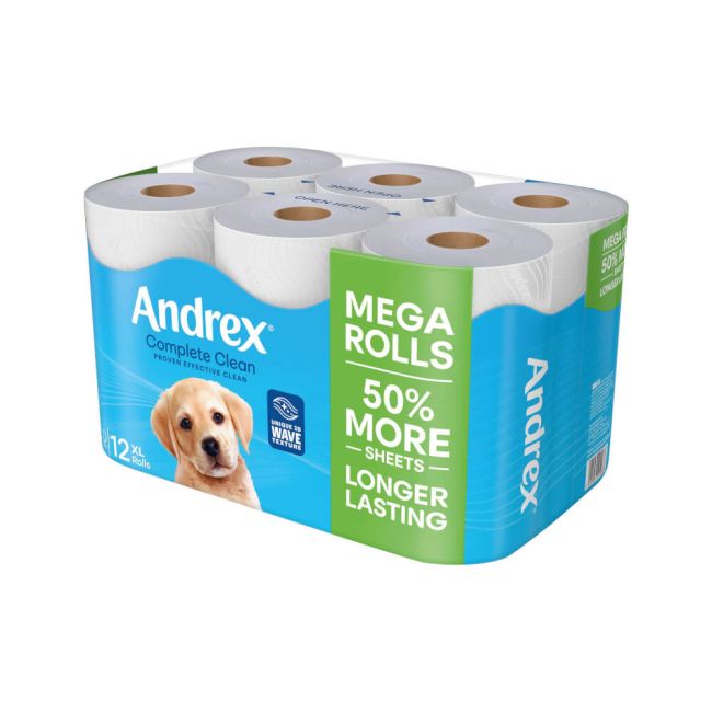 Andrex Complete Clean Mega Toilet Roll 2-Ply 290 Sheets Per Roll (Pack of 12) 4982014 image 2