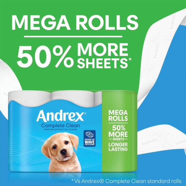 Andrex Complete Clean Mega Toilet Roll 2-Ply 290 Sheets Per Roll (Pack of 12) 4982014 image 4