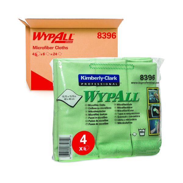 Wypall Microfibre Cloth Grn Pk6 8396 image