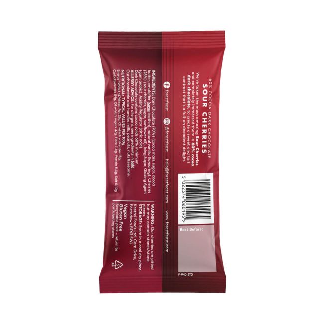 Forest Feast Belgian Dark Chocolate Sour Cherries Impulse40g (Pack of 12) 06020 image 2