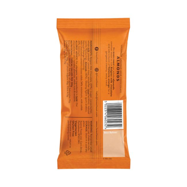 Forest Feast Valencia Orange Milk Chocolate Almonds Impulse 40g (Pack of 12) 06024 image 2