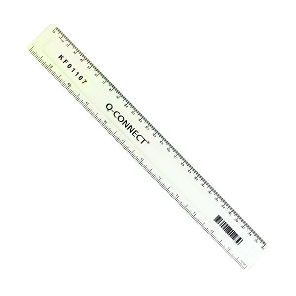 Q Connect Ruler 30cm Clear Pk10 image