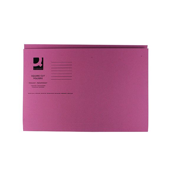 Q-Connect Sqcut Folder Foolscap Pink image