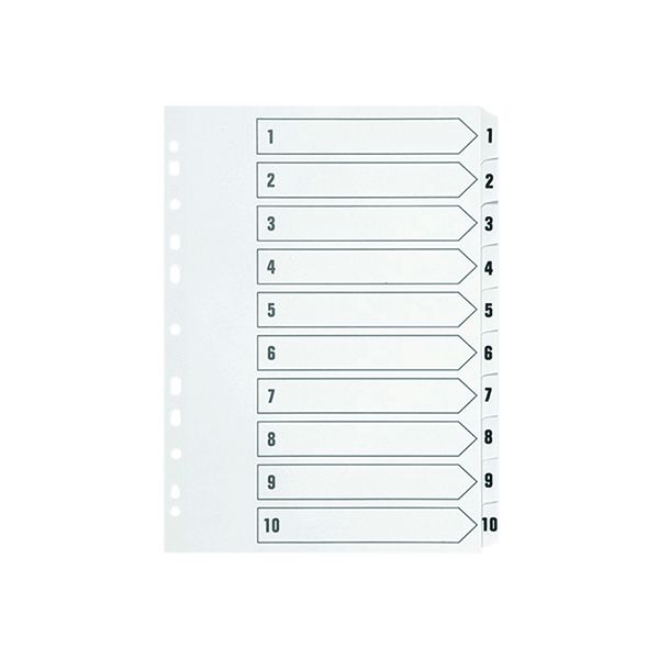 Q Connect Index 1-10 Polyprop White image