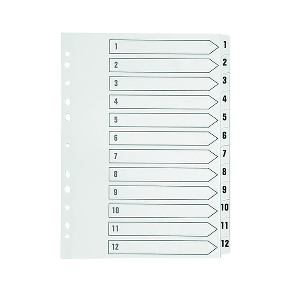 Q Connect Index 1-12 Polyprop White image