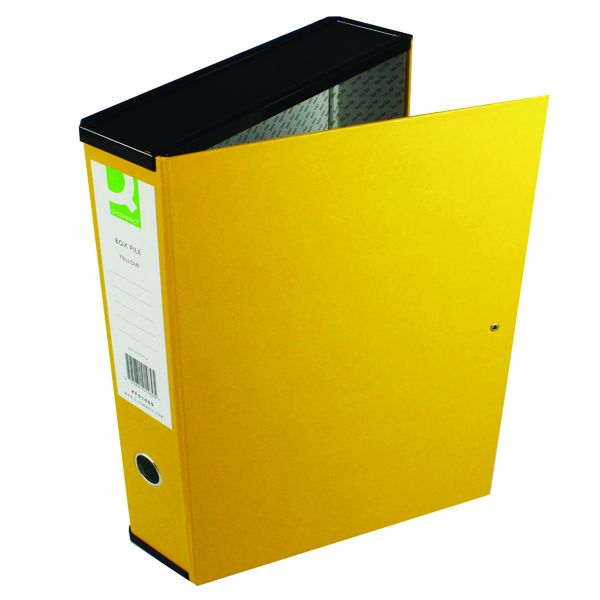 Q-Connect 75mm Box File FC Ylw Pk5 image