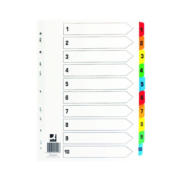Q-Connect 1-10 Index MultiTab Wht A4 image