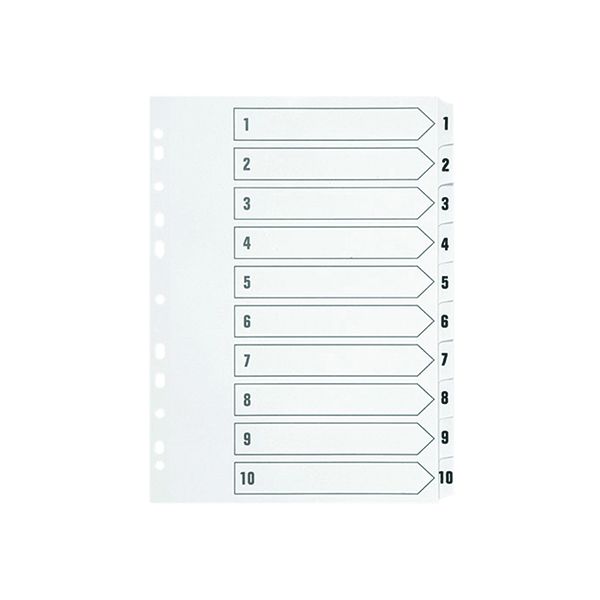 Q Connect Index 1-10 Brd Reinf White image