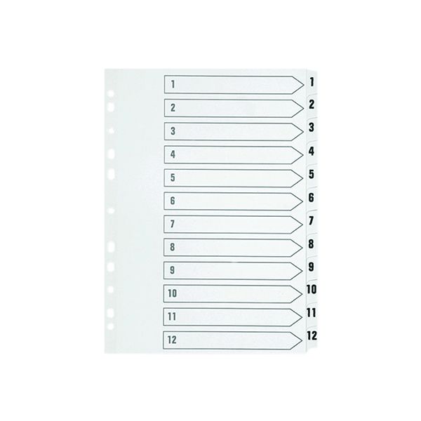 Q Connect Index 1-12 Brd Reinf White image