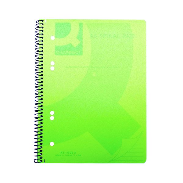 Q-Connect Poly Spiral A5 Bk Grn Pk5 image