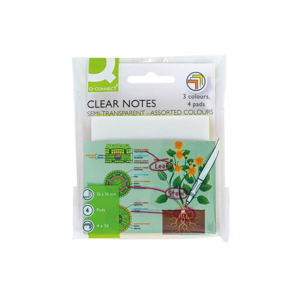 Q-Connect Clr Notes 76x76mm Ast Pk4 image