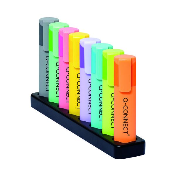 Q-Connect Deskset w/8 Pastel Highltr image