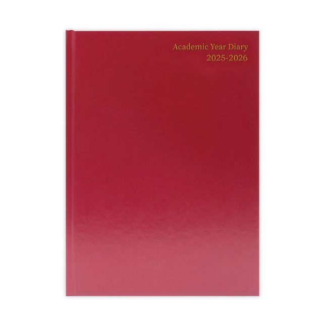 5 Star Academic Diary Day Per Page A4 Burgundy 2025-2026 KF1A4ABG25 image 1