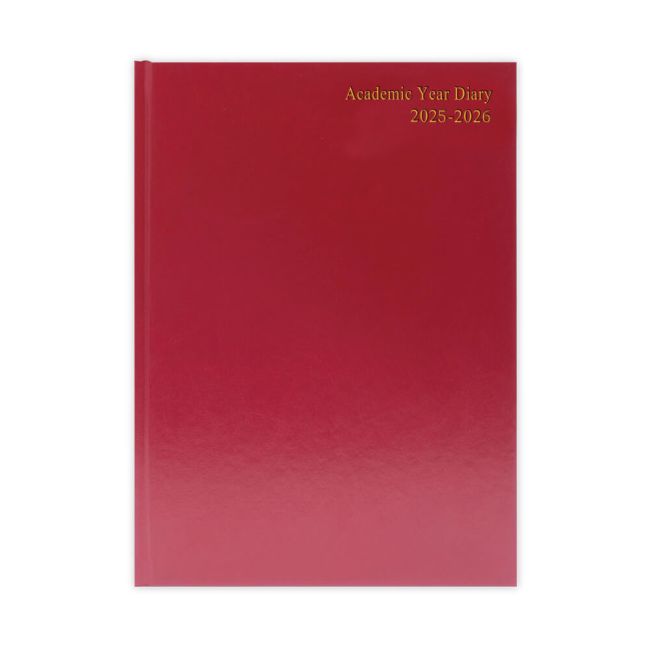 5 Star Academic Diary Day Per Page A5 Burgundy 2025-2026 KF1A5ABG25 image 1