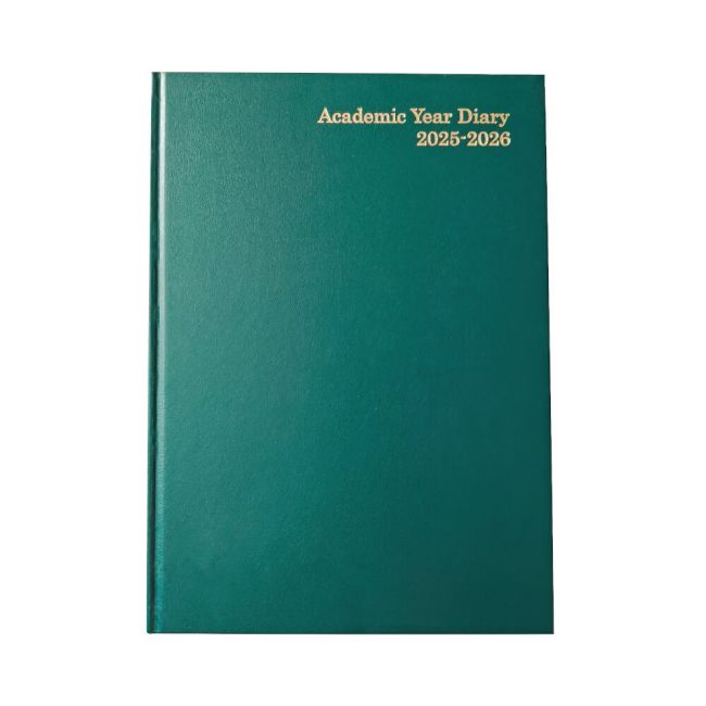 Academic Diary Day Per Page A5 Green 2025-26 KF1A5AGN25 image 1
