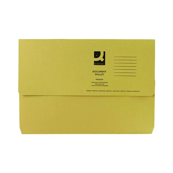 Q-Connect Document Wallet Fs Ylw P50 image