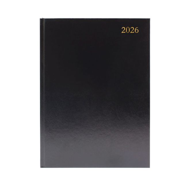 5 Star Desk Diary 2 Page Per Day A4 Black 2026 KF2A4BK26 image 1