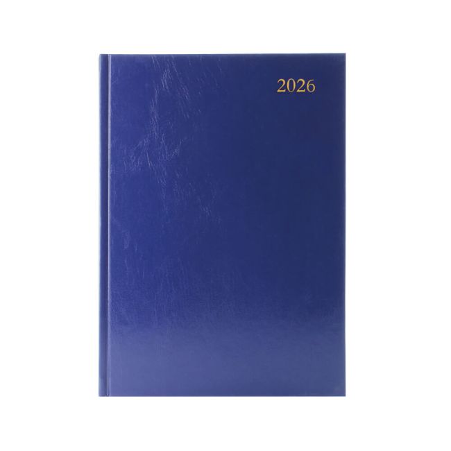 5 Star Desk Diary 2 Page Per Day A4 Blue 2026 KF2A4BU26 image 1