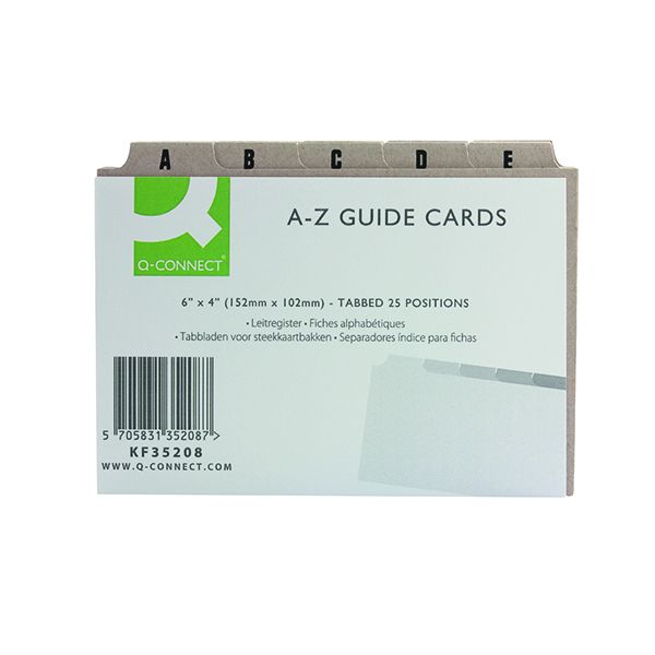Q-Connect Gd Card 152x102mm A-Z Pk25 image