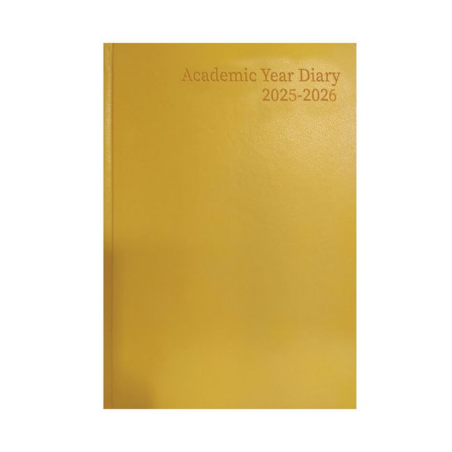 5 Star Academic Diary Week To View A4 Yellow 2025-2026 KF3A4AYL25 image 1