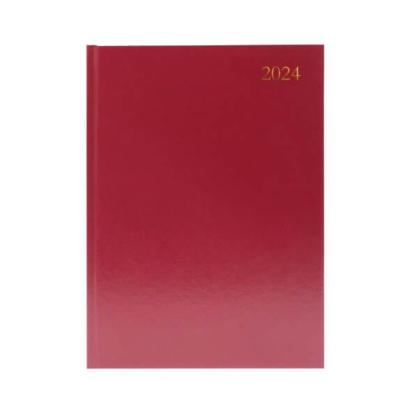 Desk Diary 2DPP A4 Burgundy 2024 image