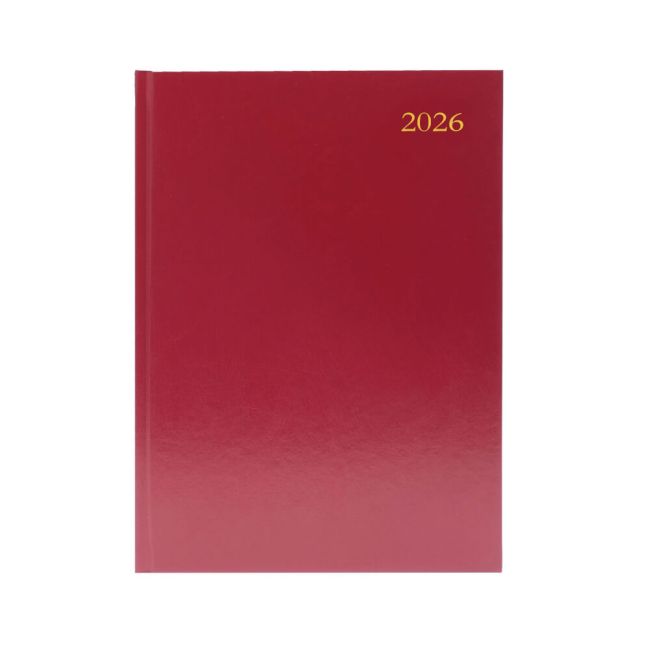 5 Star Desk Diary Week To View A5 Burgundy 2026 KFA53BG26 image 1