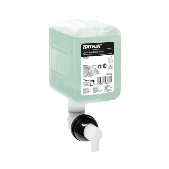 Katrin Commercial Hand Wash Liquid Refill 500ml Green (Pack of 12) 86542 image 1