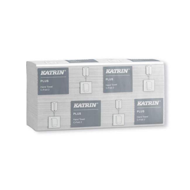 Katrin Plus C-Fold Paper Towels 2-Ply White (Pack of 16) 92512 image 1