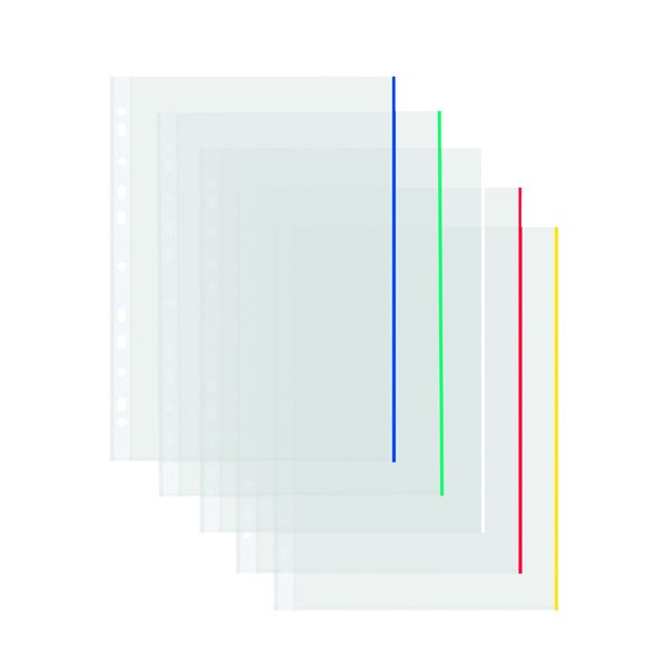 Coloured Edge Punch Pockets A4 PK100 image