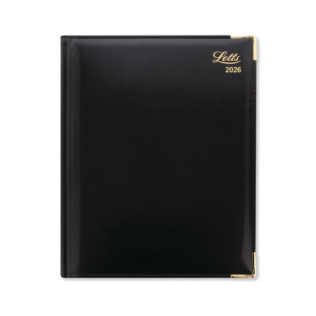 Letts Lexicon Quarto Desk Diary Week View Appointment Black 2026 26-TL3YBK image 1