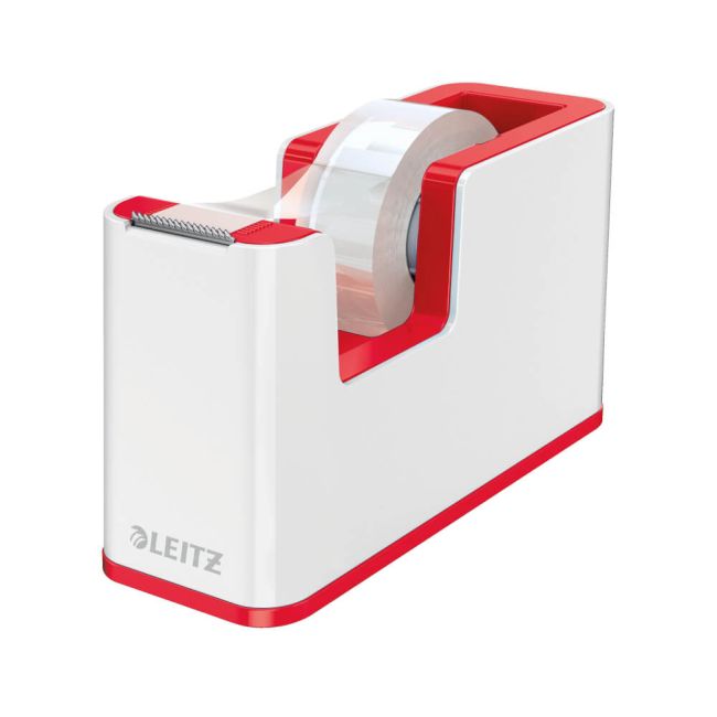 Leitz WOW Tape Dispenser Duo Colour White/Red 53641026 image 1