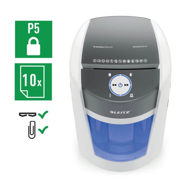 Leitz Optimax Micro-Cut P-5 Shredder White 83601000 image 3