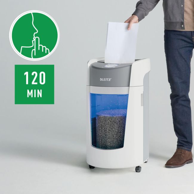 Leitz Optimax Micro-Cut P-5 Shredder White 83601000 image 5