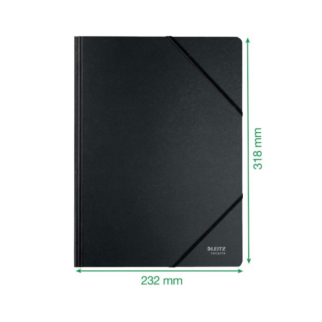 Leitz Recycle Card Folder Elastic Bands A4 Black Pack of 10 39080095 image 3