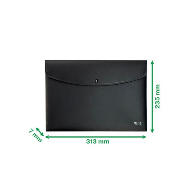 Leitz Recycle Document Wallet Plastic A4 Black Pack of 10 46780095 image 2