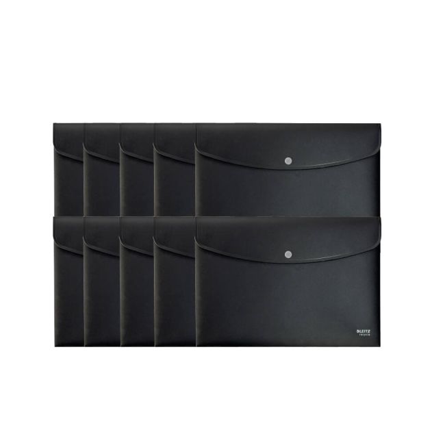 Leitz Recycle Document Wallet Plastic A4 Black Pack of 10 46780095 image 3