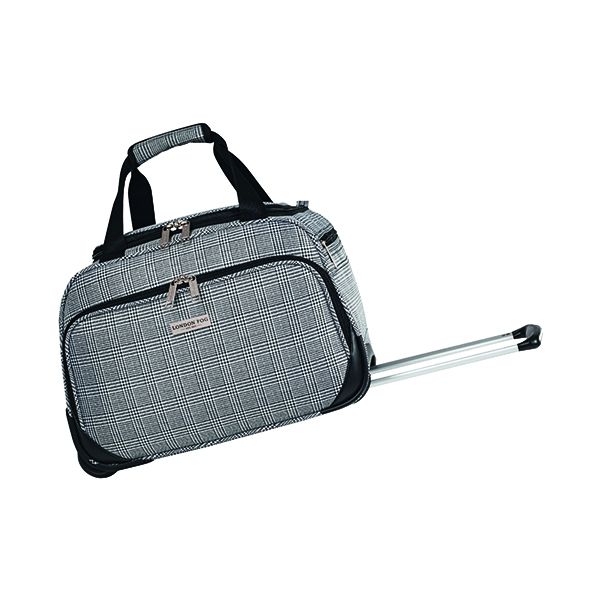 London Fog Newbury Wheeled Holdall Grey Black LFL004 01 WH Printer Base