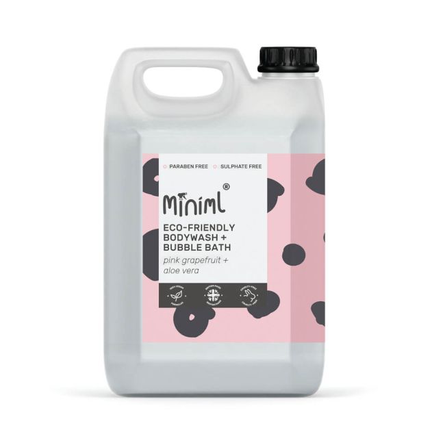 Miniml Bodywash and Bubble Bath Pink Grapefruit/Aloe Vera 5 Litre MIN123 image 1