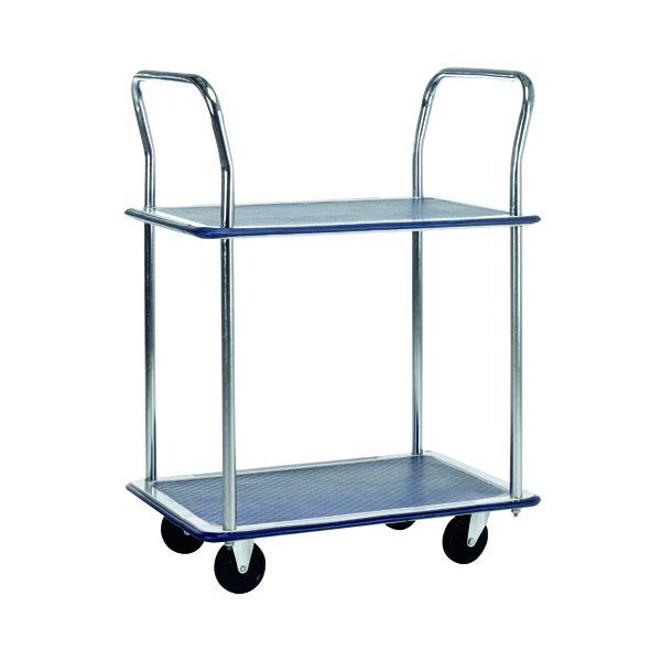 Barton 2 Shelf Trolley Silver/Blue image