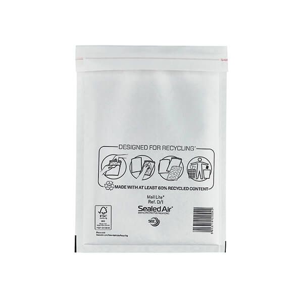 Mail Lite BubBag Wht D1 180x260 P100 image
