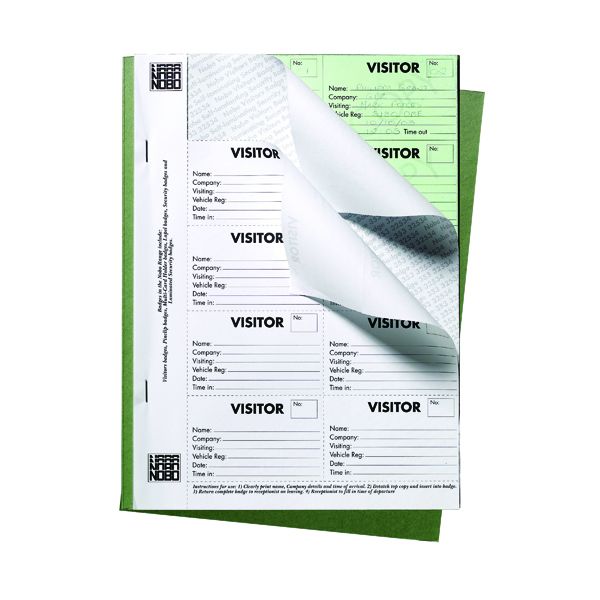 Nobo 25 Pg Visitors Badge Slip Book image
