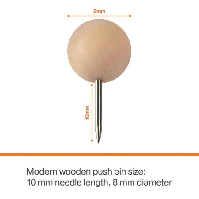 Nobo Noticeboard Wooden Push Pin (Pack of 40) 1915709 image 3