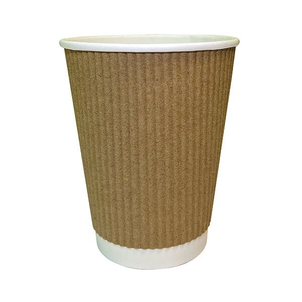 Cup 12oz Kraft Ripple Pk500 image