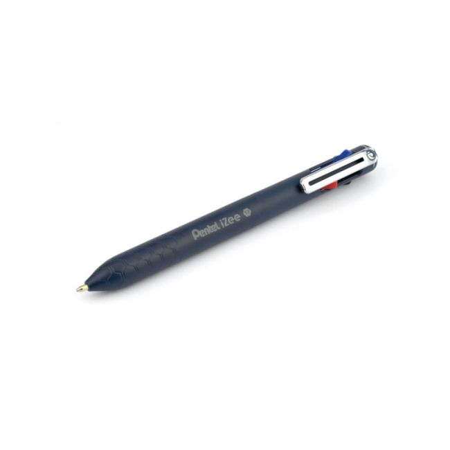 Pentel iZee 4 Colours Ballpoint Pen Dark Blue Barrel (Pack of 12) BXC470-DC image 1