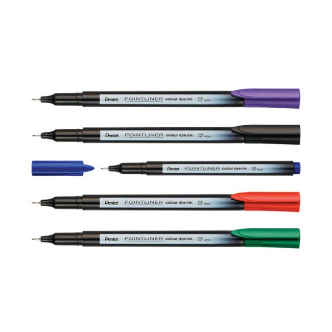 Pentel S40 Pointliners Assorted Colours (Pack of 6) S40-6 image 1