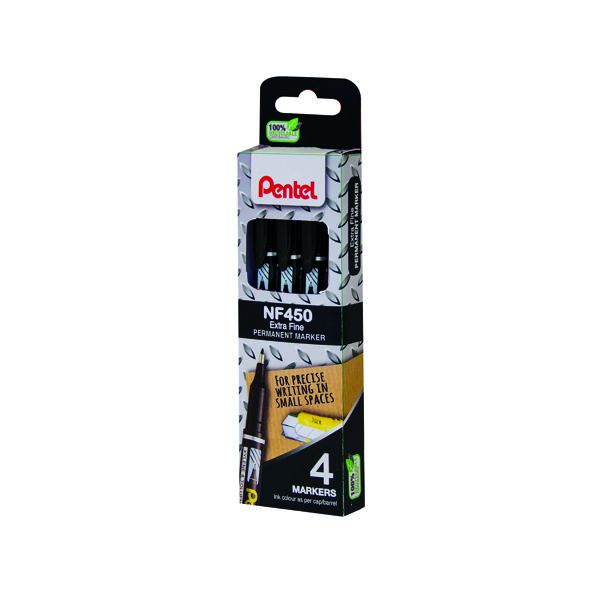 Pentel Perm Marker Fine Blk Pk4 image