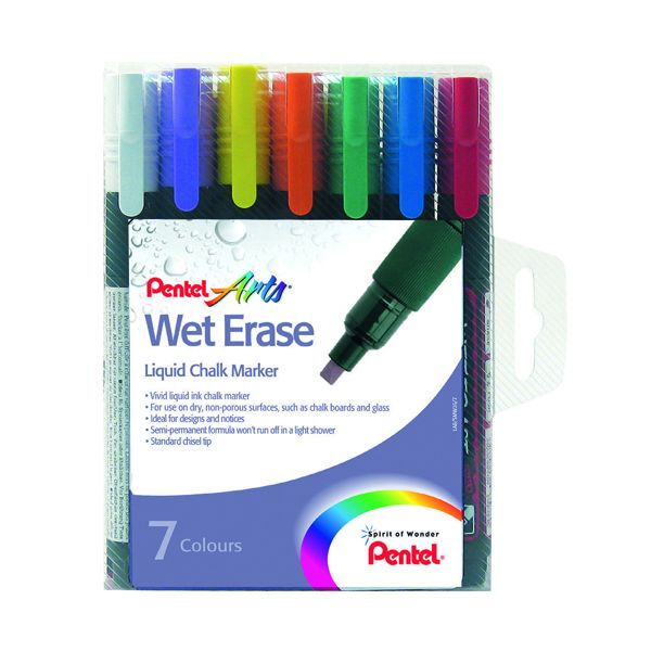 Pentel Chalk Markers Asstd Pk Of 7 image
