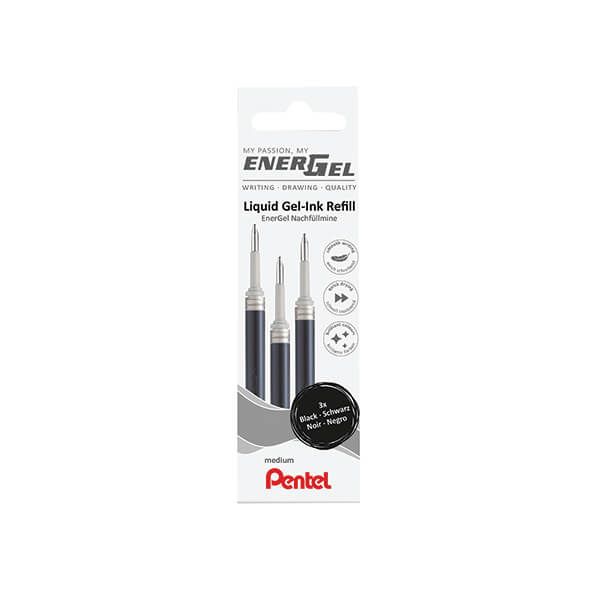 Pentel Energel Refill Wallet Blk Pk3 image