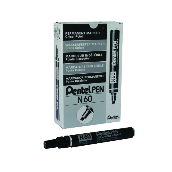 Pentel N60 Chisel Tip Marker Black image