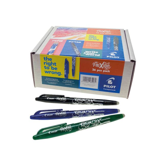 Pilot FriXion Rollerball Pens Classpack Black Blue Green (Pack of 36) 5012052031081 image 1